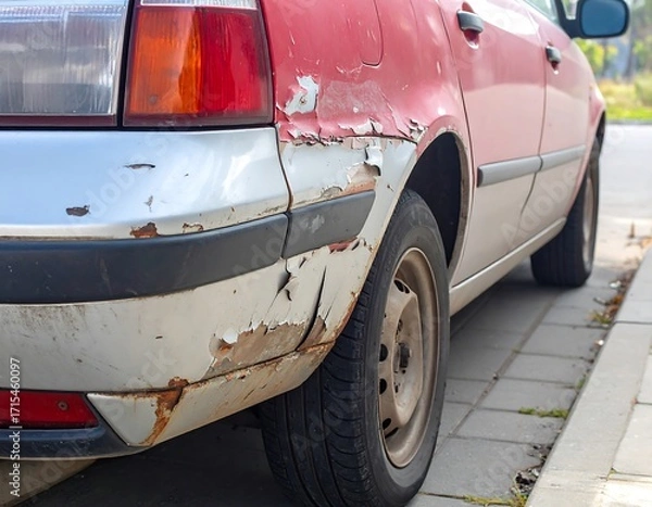 Obraz Rusty car body panel deterioration