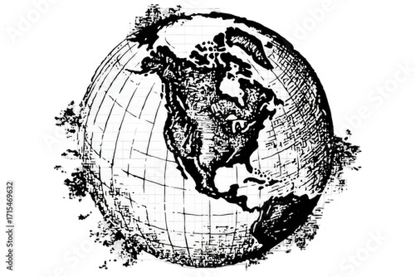 Obraz Black And White World Globe
