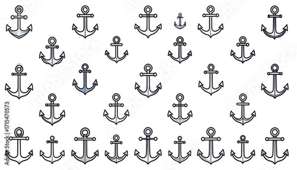 Obraz Seafaring Symbols Pattern Design