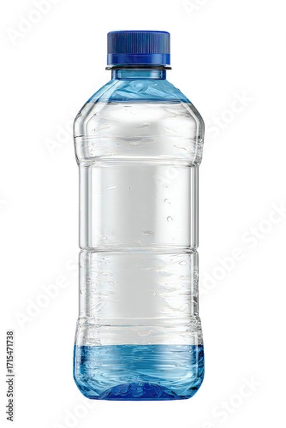 Fototapeta Blue Plastic Water Bottle With Blank Label