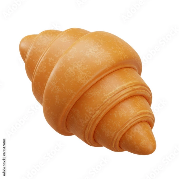 Obraz Fresh croissant pastry baked for breakfast isolated PNG with Transparent Background