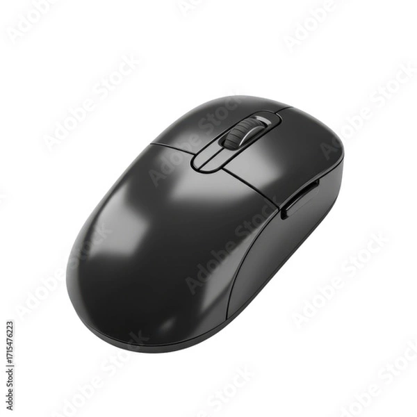Obraz Black computer mouse isolated PNG with Transparent Background