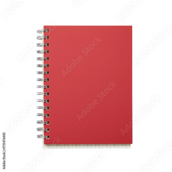 Obraz Red spiral notebook on isolated background