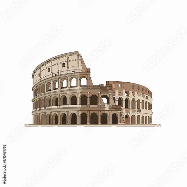 Obraz Vector Minimalist Geometric SVG Icon Set with Symmetrical Circular Shapes and Bright Colors in Flat Design Style