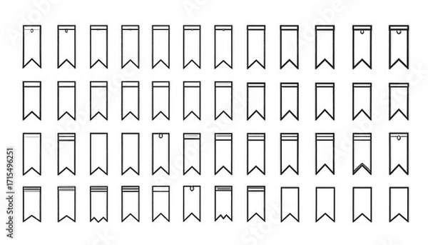 Obraz Set of black and white ribbon graphics