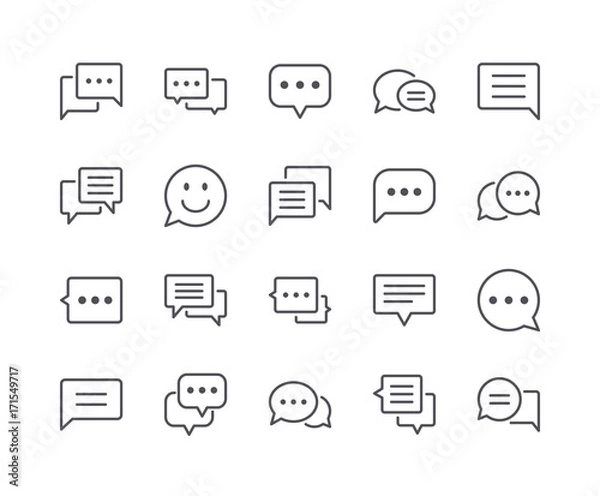 Obraz Minimalny zestaw ikon Chat Bubble Line