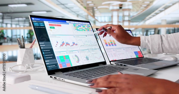 Fototapeta Analyzing Financial Trends With KPI Data