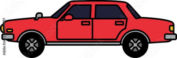 Fototapeta isolate illustration of a red car