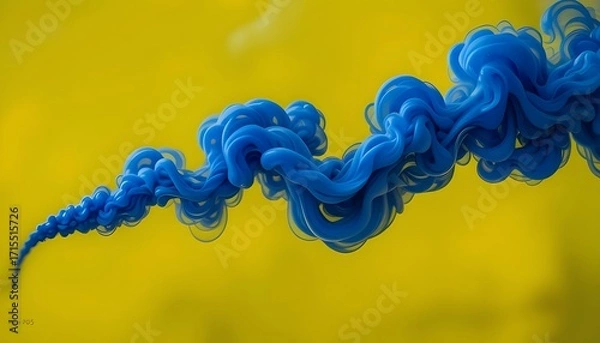 Fototapeta Mysterious Blue Smoke on Black Background – Abstract Flowing Texture for Dramatic Designs