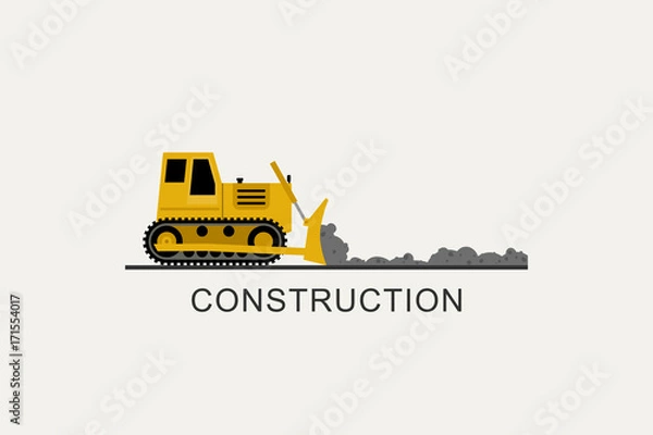 Obraz Buldożer wyrównał drogę