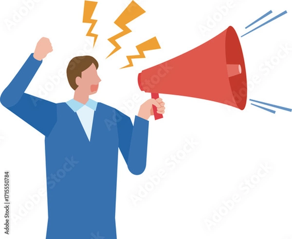 Obraz 抗議する男性