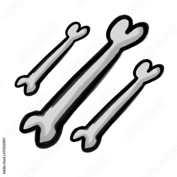 Fototapeta Three bone illustration
