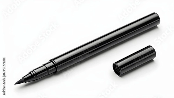 Obraz Matte Black Makeup Remover Pen Mockup Featuring Sleek Blank Casing, Perfect For Eyeliner Correction Presentation, Cosmetic Branding Design, Packaging Showcase, And Product Promotion