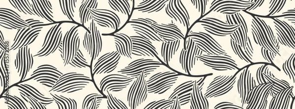 Obraz Abstract seamless pattern with dotted leaf.	