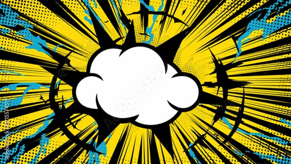 Fototapeta yellow comic zoom backgound vector