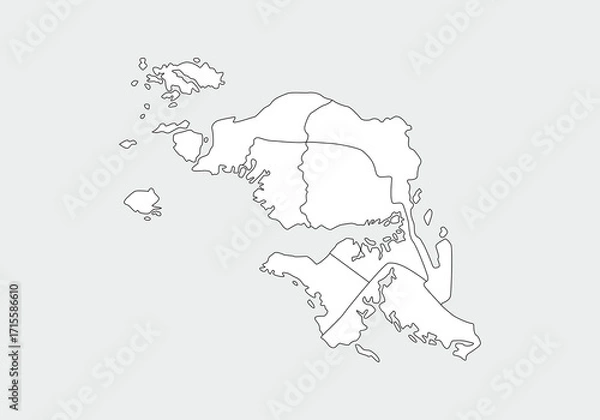 Fototapeta simple administrative, political and road map vector map of indonesian west papua province