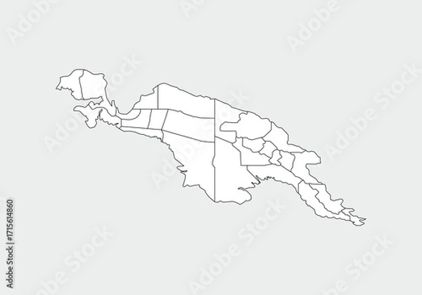Fototapeta simple administrative,political and road map vector map of indonesian papua island