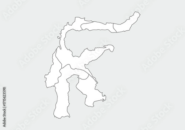 Fototapeta simple administrative,political and road map vector map of indonesian sulawesi island