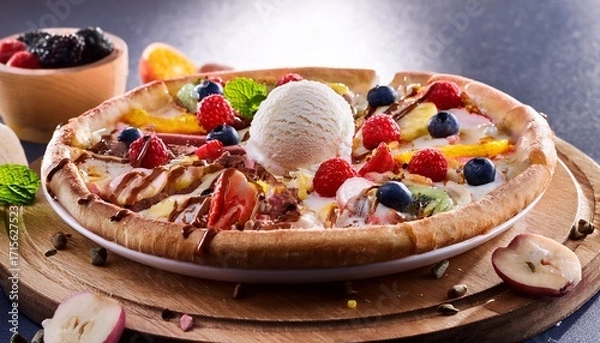 Obraz ice cream pizza AI generated