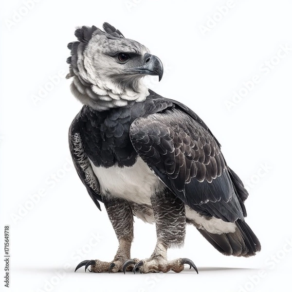 Fototapeta Majestic Harpy Eagle in Stunning Studio Photography Detailed Portrait of a Powerful Bird of Prey