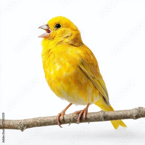 Fototapeta Captivating Studio Portrait of a Musical Canary in Action A Stunning Display of Avian Vocalization and Expression