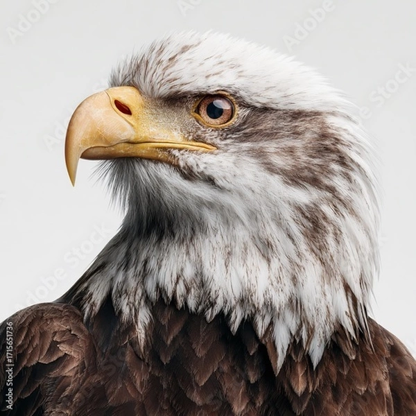Fototapeta Majestic Bald Eagle in Studio Portrait Powerful Bird of Prey Captured in Stunning Detail