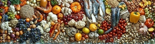 Fototapeta Fresh Healthy Food Variety Colorful Market Display