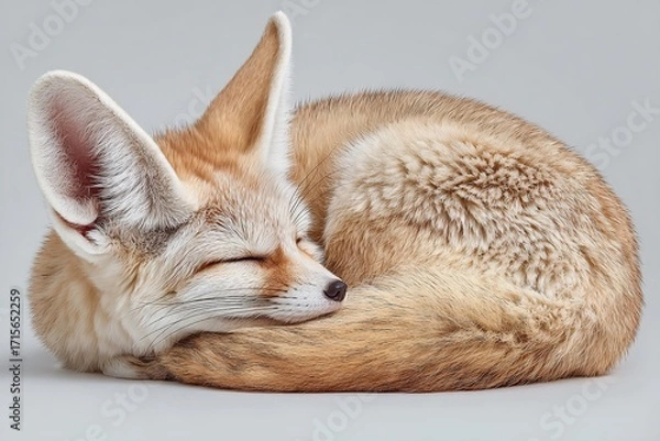 Fototapeta A Serene Fennec Fox in Studio Portrait Capture the Quiet Majesty of this Desert Creature
