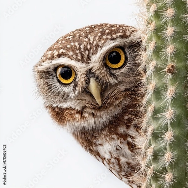 Fototapeta Enchanted Encounter Tiny Elf Owl in Stunning Studio Portrait Unveiling the Wonders of the Worlds Smallest Owls