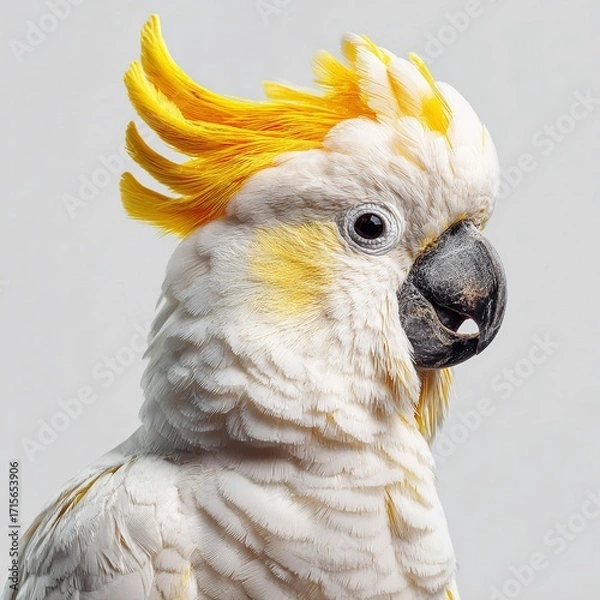 Fototapeta Captivating Studio Portrait of a Vocal Cockatoo A Majestic Crest and Powerful Expression
