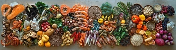 Fototapeta Healthy Fresh Organic Food Variety Assortment