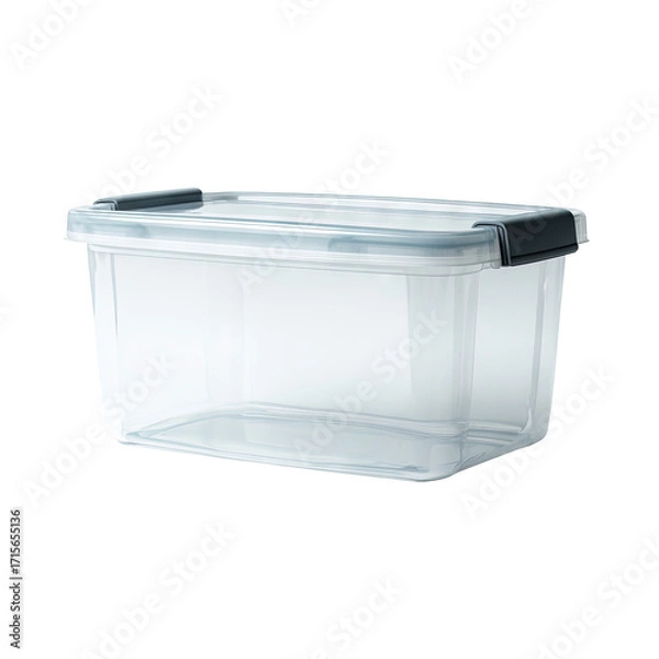 Obraz Clear plastic storage bin with gray handles