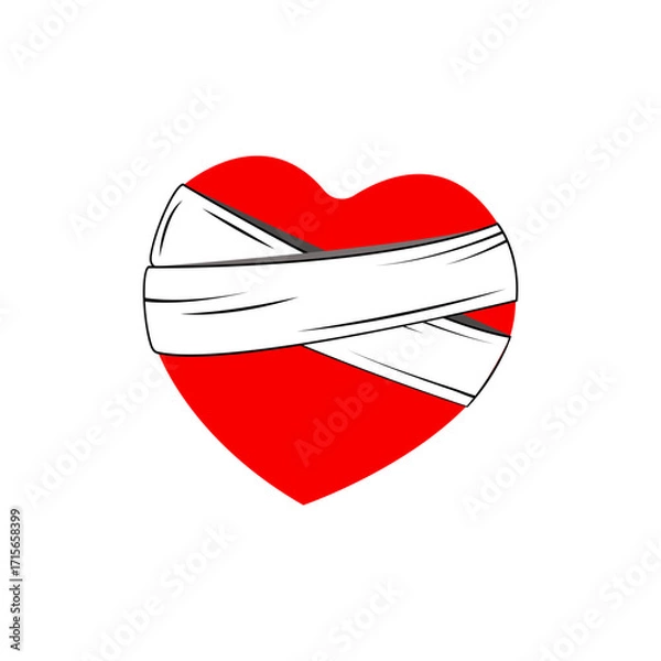 Obraz heart with bandage icon