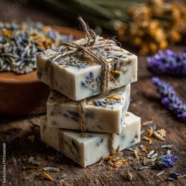Fototapeta Unveiling the Exquisite Texture of Handmade Natural Soap A CloseUp View of the Soaps Natural Beauty