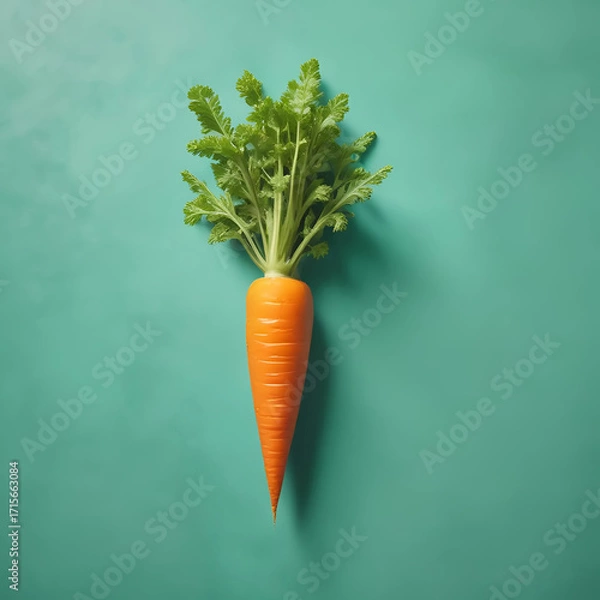 Fototapeta A carrot on minimal backdrop
