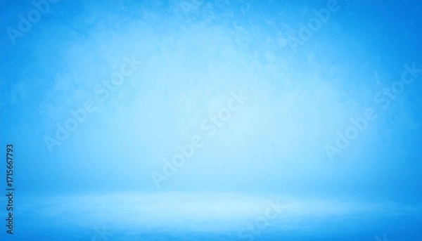Fototapeta Empty Blue Studio Background with Textured Wall and Floor