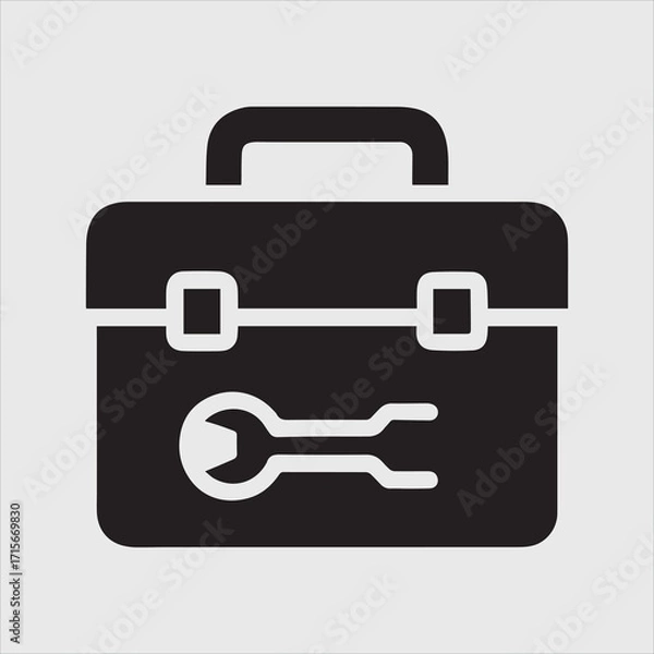 Fototapeta briefcase icon on a white background silhouette vector illustration logo sticker design 