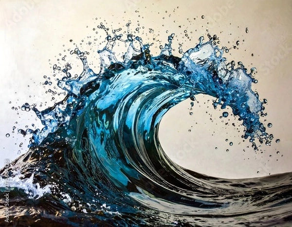 Obraz Powerful turquoise wave cresting