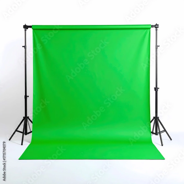 Fototapeta Green screen backdrop kit photography studio background stand support