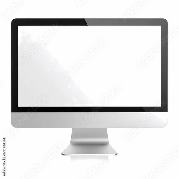 Fototapeta Desktop computer mockup blank screen for website design and presentation