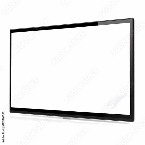 Fototapeta Smart television mockup blank white screen display led lcd hd tv black