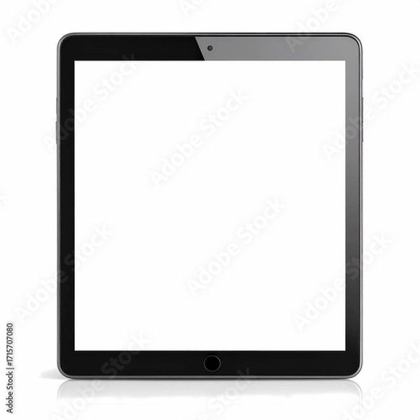 Fototapeta Tablet mockup with blank white screen for app or website presentation