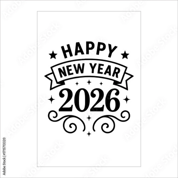 Obraz "Luxury Happy New Year 2026 Party Flyer with Golden Fireworks & Celebration Background"