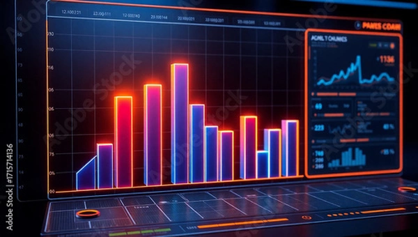 Obraz stock market graphs background design
