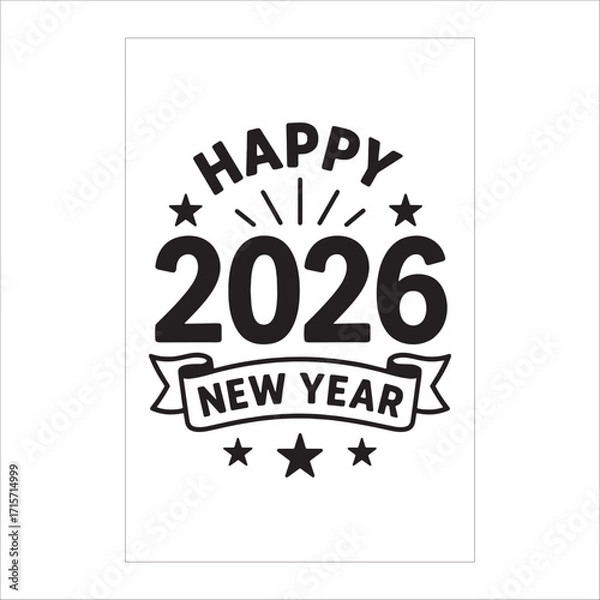 Obraz "Luxury Happy New Year 2026 Party Flyer with Golden Fireworks & Celebration Background"