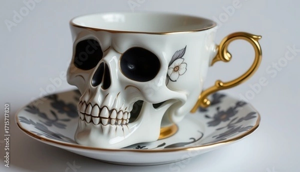 Fototapeta Skull Cup Set
