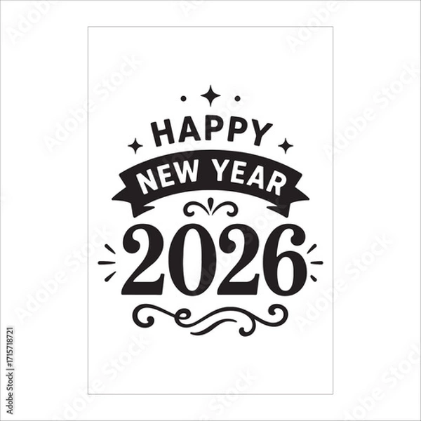 Obraz "Luxury Happy New Year 2026 Party Flyer with Golden Fireworks & Celebration Background"