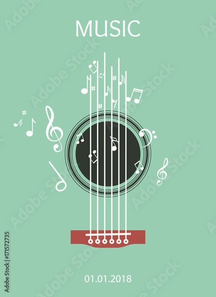 Obraz Vector Template, Music Party, Music Festival, Music Sound, Music Poster, Modern Design. Music Cover Template Design.