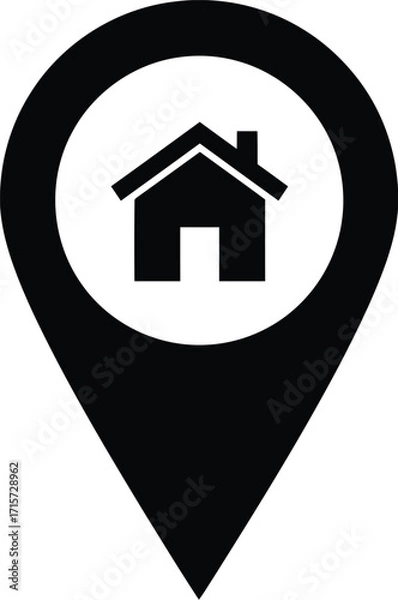 Obraz Home location pin icon vector