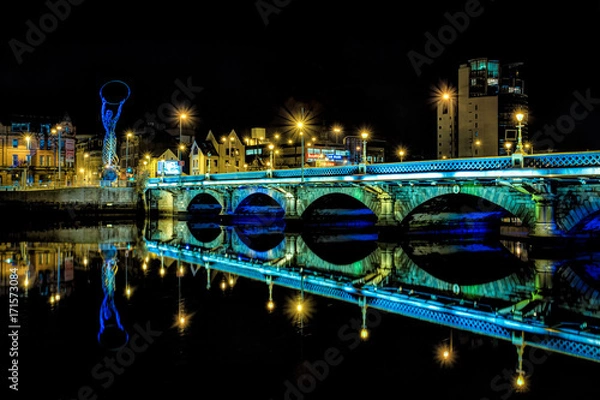 Obraz Most Belfast w nocy